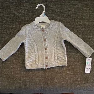 Gray Knit Baby Cardigan
